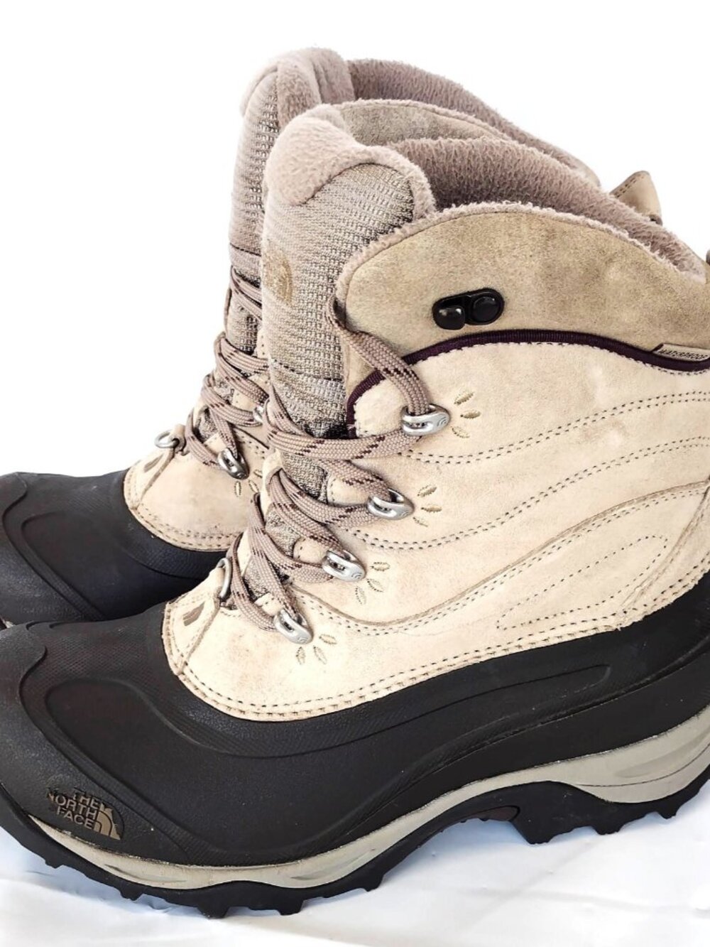North Face Chilkat Primaloft Winter Boots Waterproof Tan Black Women's 9 EUR 40